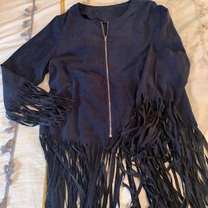 Fringed Suede Top.